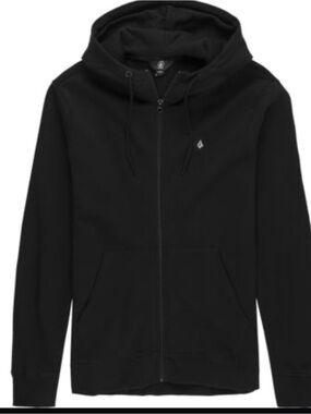 Volcom Single Stone Full Zip Hoodie Black Men's XXL Skate Streetwear Fleece